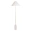 Crosby St. Brushed Brass Stick Lamp with Marble Base & White Empire Shade, 59"