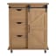 Honeybloom Jacob 3-Drawer Sliding Barn Door Cabinet, Brown