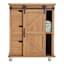 Honeybloom Jacob 3-Drawer Wooden Sliding Barn Door Cabinet, Brown