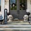 2-Piece Black Grecian Urn Pedestal Outdoor Planter, Large
