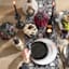 12-Piece Stoneware Dinnerware Set, Black