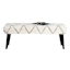 Found & Fable Zuri Tufted Bench, Cream & Black