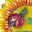 Ladybug Yellow Flower Outdoor Wall Decor, 13"