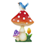 Blue Bird Mushroom Outdoor Wall Decor, 20"