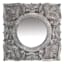 Grey Square Carved Wall Mirror, 14"