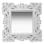 White Square Carved Wall Mirror, 14"