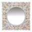 White & Gold Square Carved Wall Mirror, 14"