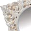 White & Gold Square Carved Wall Mirror, 14"