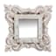 3-Piece White Gold Carved Wall Mirror Set, 8"