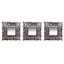 3-Piece Walnut Silver Carved Wall Mirror Set, 8"