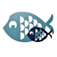 Blue Metal Fish Outdoor Wall Decor, 16x10
