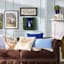 Providence Blue Diamond Velvet Throw Pillow, 18"