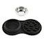 1.5-Cup Black Silicone Slow Pet Bowl Set, Medium