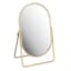 Gold Oval Metal Table Mirror, 12.6"