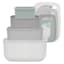 4-Piece Rectangle Storage Bowls, Light Grey
