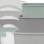 4-Piece Square Storage Bowl Containers, Light Grey