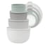 4-Piece Round Storage Bowl Containers, Light Grey