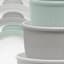 4-Piece Round Storage Bowl Containers, Light Grey