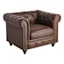 Providence Chesterfield Brown Faux Leather Tufted Accent Chair