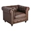 Providence Chesterfield Brown Faux Leather Tufted Armchair