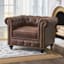 Providence Chesterfield Brown Faux Leather Tufted Accent Chair