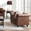 Providence Chesterfield Brown Faux Leather Tufted Accent Chair