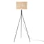 Ty Pennington Black Metal Tripod Floor Lamp with Seagrass Shade, 60"