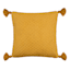 Honeybloom Yellow Woven Throw Pillow with Tassels, 18"