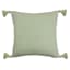 Honeybloom Green Woven Throw Pillow with Tassels, 18"