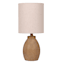 Light Wash Wood Finish Mini Table Lamp with Shade, 12"
