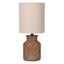 Honeybloom Walnut Wood Finish Mini Table Lamp with Shade, 12"