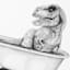 T. Rex In Bathtub Canvas Wall Art, 12x16