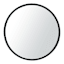 Black Round Metal Wall Mirror, 14"