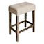 3-Piece Oak Lawn Table Set with Ivory Upholstered Counter Stools, 42"