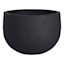 Japi All-Weather Black Round Rustic Outdoor Planter, Small