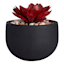 Japi All-Weather Black Round Rustic Outdoor Planter, Small