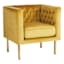Crosby St. Bendell Velvet Tufted Accent Chair, Yellow