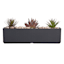 Japi Black Flat Outdoor Window Box Planter, Medium
