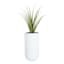 Tall White Cylindrical Diamond Ribbed Shadow Outdoor Planter, Small