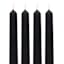 4-Pack Black Unscented Overdip Taper Candles, 10"