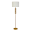 Providence Brass Stacked Orb Floor Lamp with White Fabric Drum Shade, 60"
