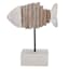 Ty Pennington Wooden Fish on Pedestal, 9.8"