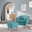Rockwell Accent Chair & Ottoman Set, Teal