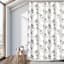 13-Piece Grey Blooming Print Shower Curtain Set, 72"