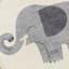 Tiny Dreamers Elephant Round Washable Accent Rug, 3'