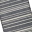 Bistro Grey Striped Washable Kitchen Runner with Gelback, 2x5
