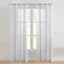 Leah Blue & White Woven Sheer Rod Pocket Curtain Panel, 84"