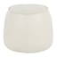 Crosby St. Rowan Cream Faux Leather Round Ottoman