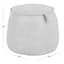 Crosby St. Rowan Cream Faux Leather Round Ottoman