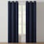 Lennon Peacoat Blue Woven Blackout Grommet Curtain Panel, 84"